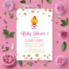 Baby Shower Party Invitation – Pink and Gold Baby Shower Invitations, 5×7″ Baby Shower Invitation – Sweet Angel Bird ® Pink and Gold Confetti Printable Baby Shower Invitations