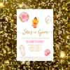 Pink and Gold Baby Shower Invitations, 5×7″ Baby Shower Party Invitation – Sweet Angel Bird ® Pink and Gold Gems Printable Baby Shower Invitations
